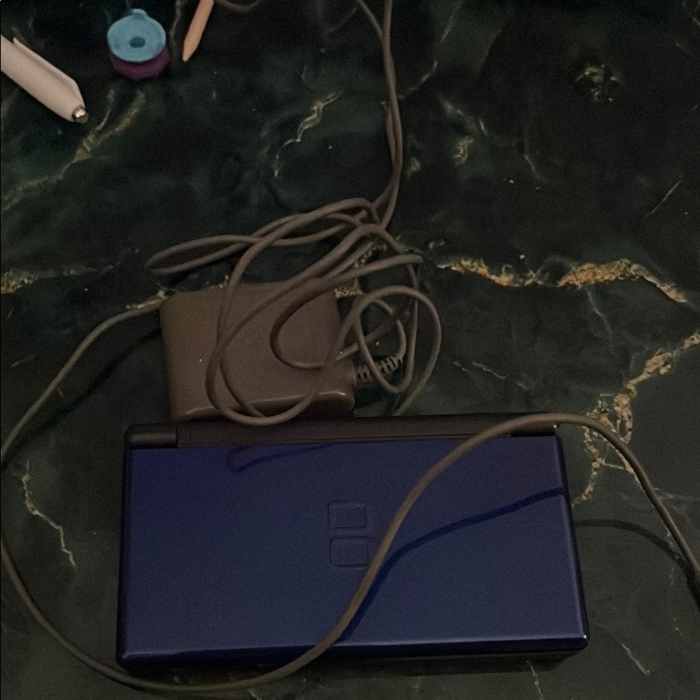 Blue Nintendo DS with Charger